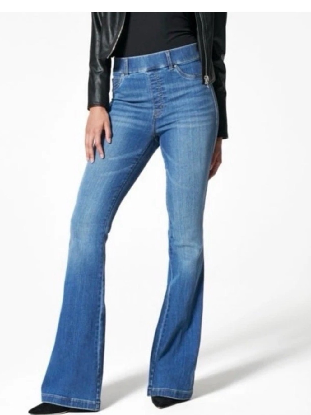 NWT SPANX Spanxshape EveryWear Flare  Jeans Stonewash Blue 20960Q-Size 12 32” P